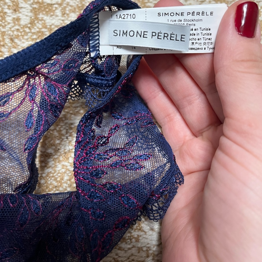 NWT Simone Perele Singuliere Tanga - Midnight Blue 3(M) - Picture 5 of 7